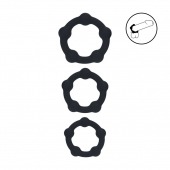 Набор из 3 эрекционных колец Beaded Silicone Cockring Set - Shots Media BV - в Саратове купить с доставкой