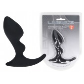 Черная анальная пробка для массажа простаты Double Ripple Silicone Prostate Massager - Shots Media BV - в Саратове купить с доставкой