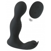 Черная анальная пробка с вибрацией, вращением и пультом ДУ RC Butt Plug with 2 Functions - Orion - в Саратове купить с доставкой