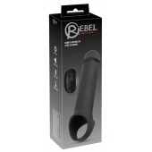 Черная вибронасадка для пениса с хомутом для мошонки и пультом ДУ Remote Controlled Penis Extension - Orion - в Саратове купить с доставкой