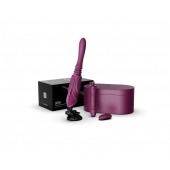 Фиолетовая секс-машина с функцией нагрева, насадками и присоской Sesh - Zalo - купить с доставкой в Саратове