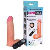 Фаллическая насадка Харнесс UNICOCK 5,5  с вибрацией - 17 см. - LOVETOY (А-Полимер) - купить с доставкой в Саратове