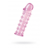 Гелевая розовая насадка на фаллос с шипами - 12 см. - Toyfa Basic - в Саратове купить с доставкой