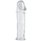 Гладкая прозрачная насадка с усиками под головкой - 12,5 см. - Toyfa Basic - в Саратове купить с доставкой