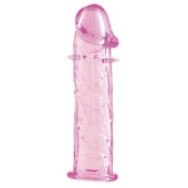 Гладкая розовая насадка с усиками под головкой - 12,5 см. - Toyfa Basic - в Саратове купить с доставкой