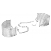 Серебристые наручники-браслеты Desir Metallique Handcuffs - Bijoux Indiscrets - купить с доставкой в Саратове