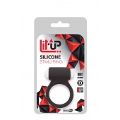Чёрное эрекционное виброкольцо LIT-UP SILICONE STIMU RING 3 BLACK - Dream Toys - в Саратове купить с доставкой