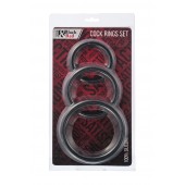 Набор из 3 чёрных эрекционных колец - ToyFa - в Саратове купить с доставкой