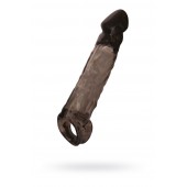 Чёрная насадка на пенис Tс подхватом - 19,5 см. - ToyFa - в Саратове купить с доставкой