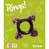 Чёрное эрекционное кольцо Rings Screw - Lola Games - в Саратове купить с доставкой