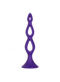 Фиолетовая анальная елочка Silicone Triple Probe - 14,5 см. - California Exotic Novelties