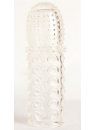 Прозрачная закрытая гелевая насадка - 13,5 см. - Toyfa Basic - в Саратове купить с доставкой