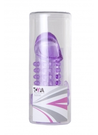 Закрытая фиолетовая насадка с 2 отростками - 13 см. - Toyfa Basic - в Саратове купить с доставкой