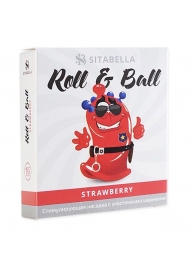 Стимулирующий презерватив-насадка Roll   Ball Strawberry - Sitabella - купить с доставкой в Саратове