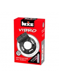 Чёрное эрекционное виброкольцо Luxe VIBRO  Африканский Эль Дьябло  + презерватив - Luxe - в Саратове купить с доставкой