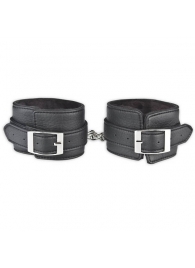 Черные фиксаторы для ног на цепи с мехом внутри - Lux Fetish - купить с доставкой в Саратове