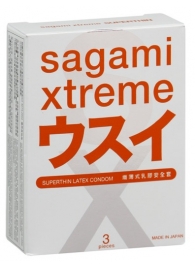 Ультратонкие презервативы Sagami Xtreme SUPERTHIN - 3 шт. - Sagami - купить с доставкой в Саратове