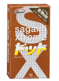 Презервативы Sagami Xtreme FEEL UP с точечной текстурой и линиями прилегания - 10 шт. - Sagami - купить с доставкой в Саратове