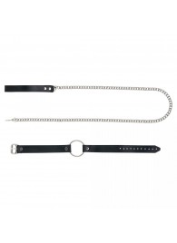 Черный поводок и чокер с кольцом Rada - Rebelts - купить с доставкой в Саратове