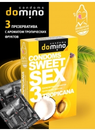 Презервативы для орального секса DOMINO Sweet Sex с ароматом тропических фруктов - 3 шт. - Domino - купить с доставкой в Саратове