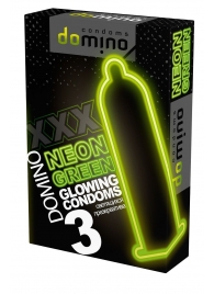 Презервативы DOMINO Neon Green со светящимся в темноте кончиком - 3 шт. - Domino - купить с доставкой в Саратове