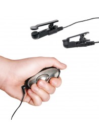 Черные электрические зажимы для сосков Shock Therapy Nipple Clamps - Pipedream - купить с доставкой в Саратове