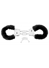 Меховые чёрные наручники Beginner s Furry Cuffs - Pipedream - купить с доставкой в Саратове