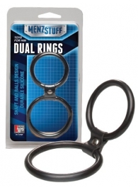 Чёрное двойное эрекционное кольцо Dual Rings Black - Dream Toys - в Саратове купить с доставкой