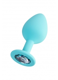 Мятная анальная втулка Brilliant с прозрачным кристаллом - 8 см. - ToyFa - купить с доставкой в Саратове