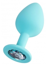 Мятная анальная втулка Brilliant с прозрачным кристаллом - 8 см. - ToyFa - купить с доставкой в Саратове