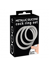 Набор из 3 эрекционных колец под металл Metallic Silicone Cock Ring Set - Orion - в Саратове купить с доставкой