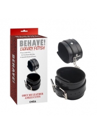 Черные оковы на ноги Obey Me Leather Ankle Cuffs - Chisa - купить с доставкой в Саратове