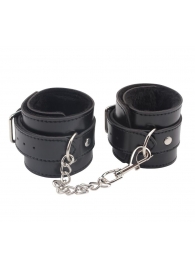 Черные оковы на ноги Obey Me Leather Ankle Cuffs - Chisa - купить с доставкой в Саратове