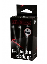 Черные зажимы на соски и клитор на цепочке DELUXE NIPPLE   CLIT CLAMPS - Dream Toys - купить с доставкой в Саратове