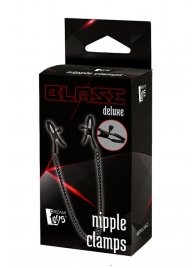 Черные зажимы на соски на цепочке BLAZE DELUXE NIPPLE CLAMPS - Dream Toys - купить с доставкой в Саратове