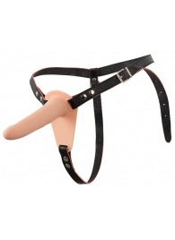 Телесный поясной страпон с вибрацией Vibrating Strap-On - 15,7 см. - Orion - купить с доставкой в Саратове