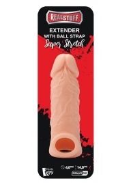 Телесная насадка EXTENDER WITH BALL STRAP 5.5 - 14 см. - Dream Toys - в Саратове купить с доставкой