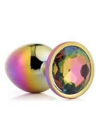 Голографическая анальная втулка с радужным кристаллом - 7,1 см. - Dream Toys - купить с доставкой в Саратове