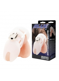 Белая клетка целомудрия Silicone Chastity Cage - BlueLine - купить с доставкой в Саратове