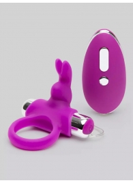 Лиловое виброкольцо с пультом ДУ Remote Control Cock Ring - Happy Rabbit - в Саратове купить с доставкой