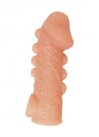 Телесная закрытая насадка с шишечками Cock Sleeve Size S - 13,8 см. - KOKOS - в Саратове купить с доставкой