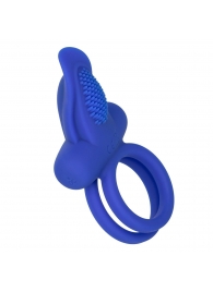 Синее перезаряжаемое эрекционное кольцо Silicone Rechargeable Dual Pleaser Enhancer - California Exotic Novelties - в Саратове купить с доставкой