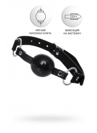 Черный кляп-шар на кожаных ремешках Anonymo - ToyFa - купить с доставкой в Саратове