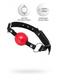 Красный кляп-шар на черных ремешках Anonymo - ToyFa - купить с доставкой в Саратове