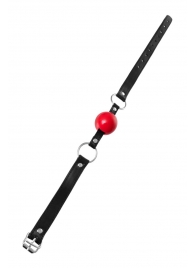 Красный кляп-шар на черных ремешках Anonymo - ToyFa - купить с доставкой в Саратове