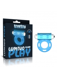 Голубое, светящееся в темноте эрекционное виброкольцо Lumino Play Vibrating Penis Ring - Lovetoy - в Саратове купить с доставкой