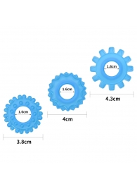 Набор из 3 голубых, светящихся в темноте эрекционных колец Lumino Play - Lovetoy - в Саратове купить с доставкой