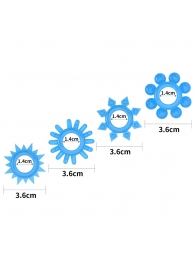 Набор из 4 голубых, светящихся в темноте эрекционных колец Lumino Play - Lovetoy - в Саратове купить с доставкой