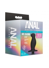 Черный анальный вибромассажёр Silicone Vibrating Prostate Massager 02 - 10,8 см. - Blush Novelties - в Саратове купить с доставкой