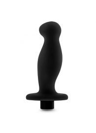 Черный анальный вибромассажёр Silicone Vibrating Prostate Massager 02 - 10,8 см. - Blush Novelties - в Саратове купить с доставкой